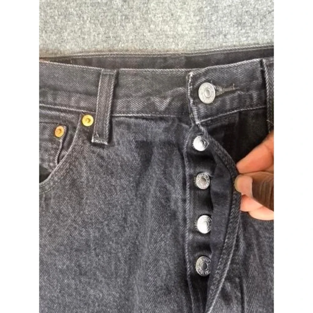 Levis 501 Original Fit Mens Faded Black Straight Leg Button Fly Jeans W33 L30